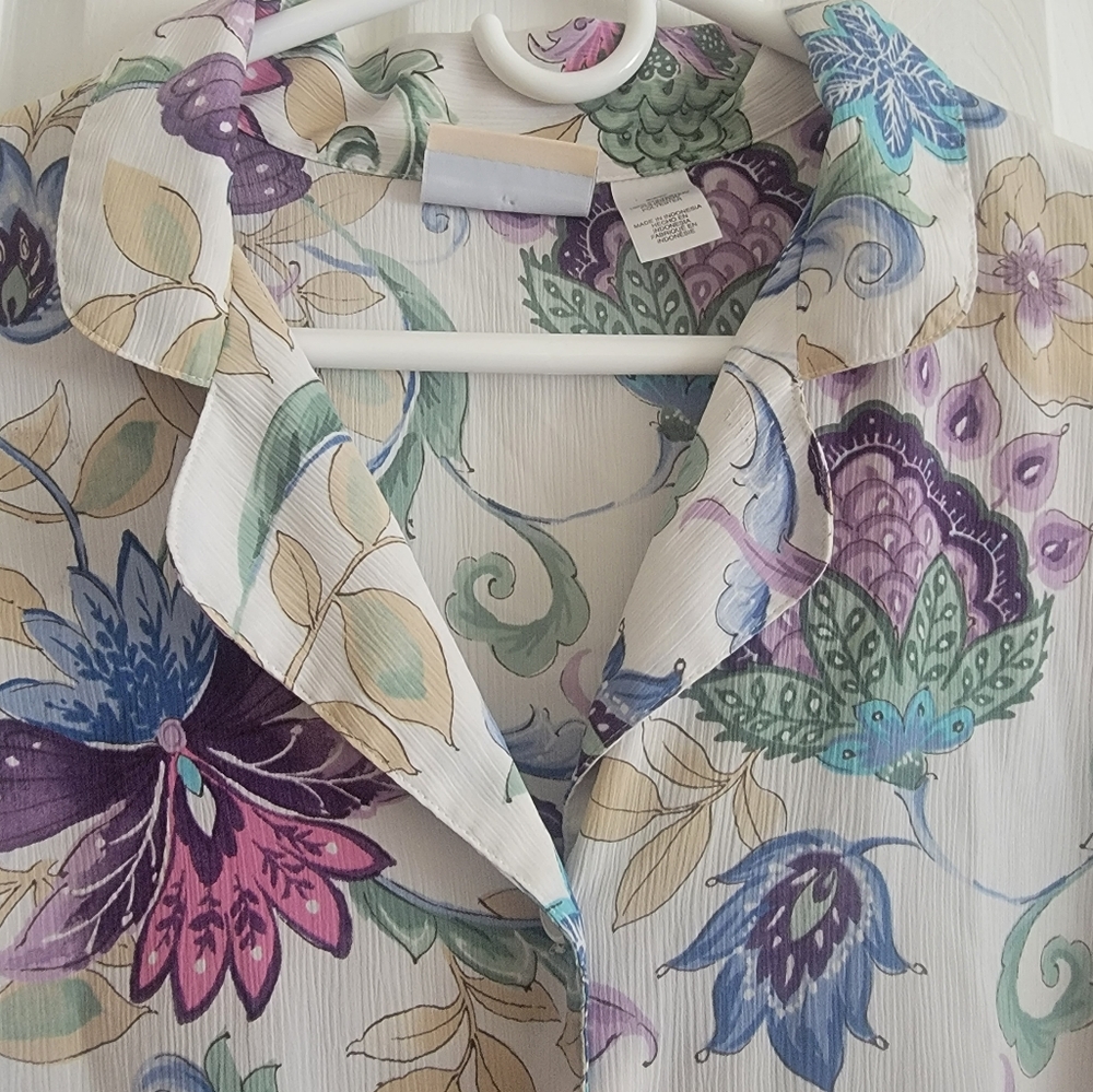 5/$15 Y2K Alfred Dunner button down blouse - Picture 3 of 5